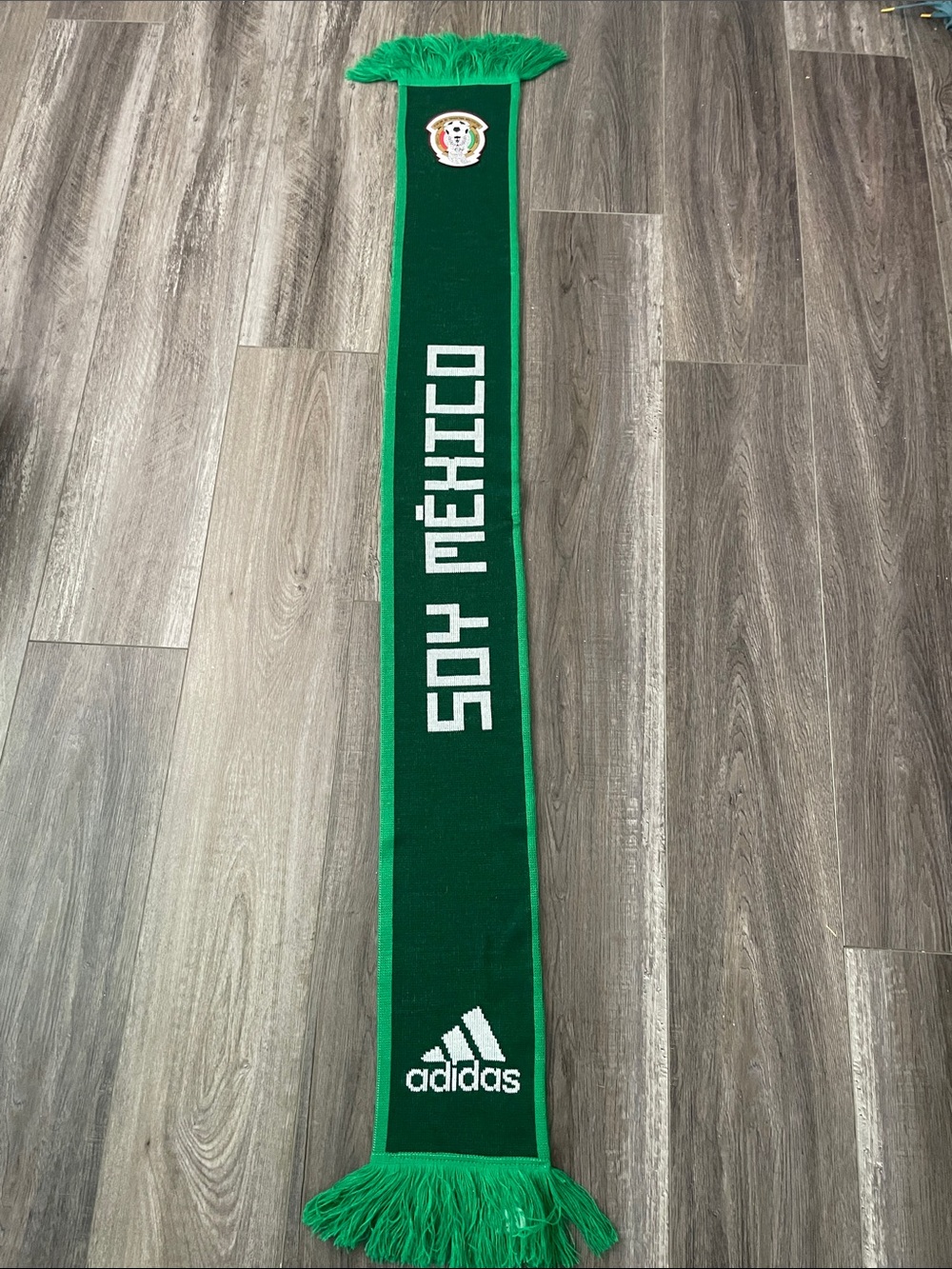 adidas Green and White Mexico Fan Scarf